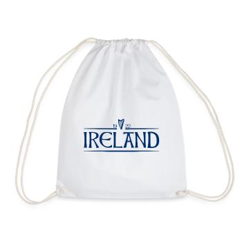 Ireland - Irland - Ire - irisch - Harfe - Turnbeutel - Weiß - Vorne