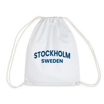 Stockholm Sweden Neon Outline - Drawstring Bag - white - Front