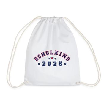 Schulkind 2026 - cool & neutral - Turnbeutel - Weiß - Vorne