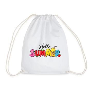 Hello Summer Obstbuchstaben - Turnbeutel - Weiß - Vorne