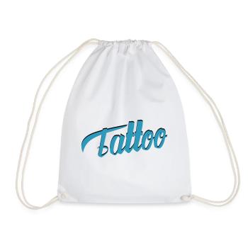 Écriture de tatouage en sarcelle-ci - Sac de sport léger - blanc - Devant
