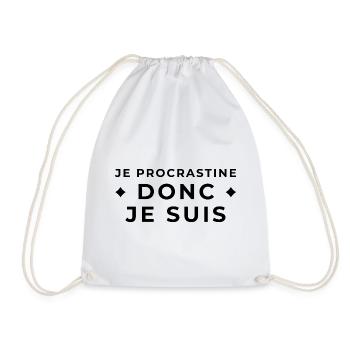 Je Procrastine Donc Je Suis - Humour Minimaliste - Sac de sport léger - blanc - Devant