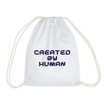 Créé par un humain Rétro Glitch Saying - Sac de sport léger - blanc - Devant