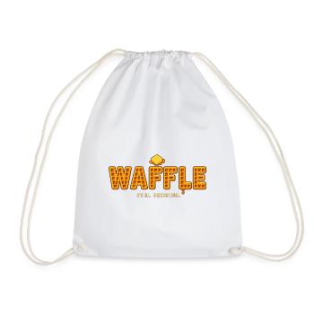 WAFFEL – Ich entscheide mich noch | Ein lustiges Waffel-Wortspiel - Turnbeutel - Weiß - Vorne