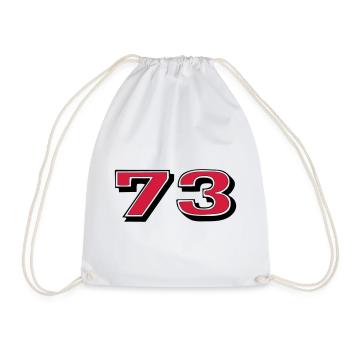 Red 73 on Black - Drawstring Bag - white - Front