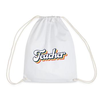 Ehrfürchtig Retro Lehrer Geschenk - zurück zur Schule - Turnbeutel - Weiß - Vorne