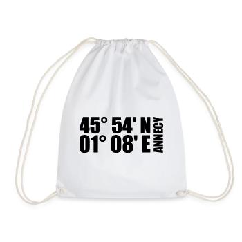 Coordonnées d’Annecy - Sac de sport léger - blanc - Devant