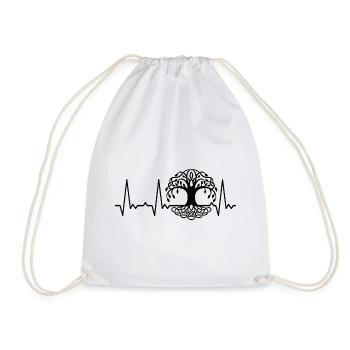 Heartbeat Tree of Life - Drawstring Bag - white - Front