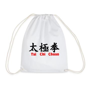 Tai Ji Quan Schrift horizontal mit Text rot - Turnbeutel - Weiß - Vorne