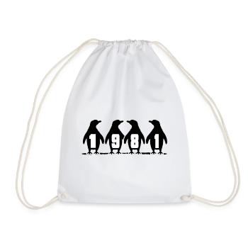 1981 Birthday Penguin Party Winter Swimmers - Sac de sport léger - blanc - Devant