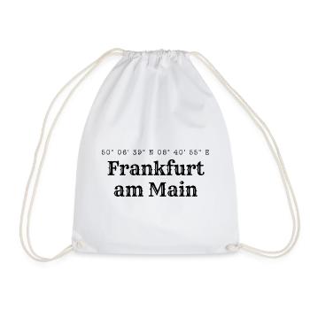 Frankfurt am Main Koordinaten - Turnbeutel - Weiß - Vorne