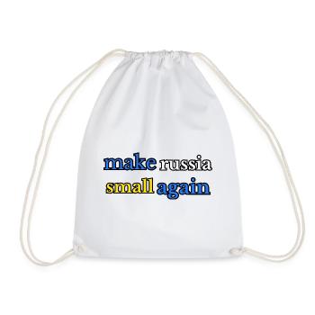 Make russia small again, blue yellow - Drawstring Bag - white - Front