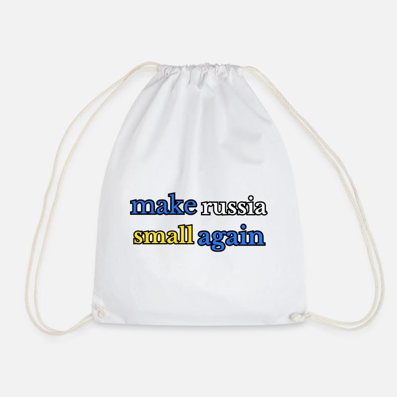 Make russia small again, blue yellow - Drawstring Bag - white