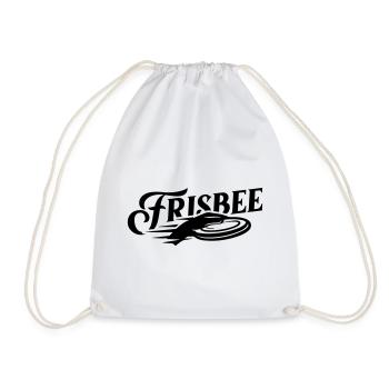 Frisbee Wurfscheibe Schriftzug Schwarz - Turnbeutel - Weiß - Vorne