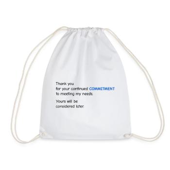 Baby Performance Review - Commitment - Drawstring Bag - white - Front