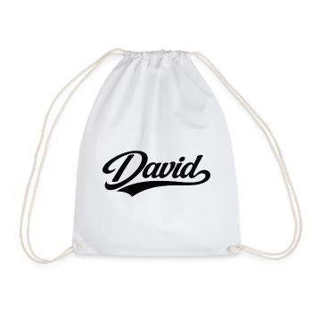 David name first last family gifts  - Drawstring Bag - white - Front