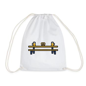 Table du jardin de bière, festival folk, bretzel : table des habitués de la bière - Sac de sport léger - blanc - Devant