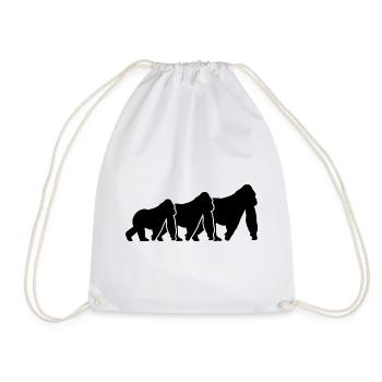 Monkey Silhouettes - Drawstring Bag - white - Front