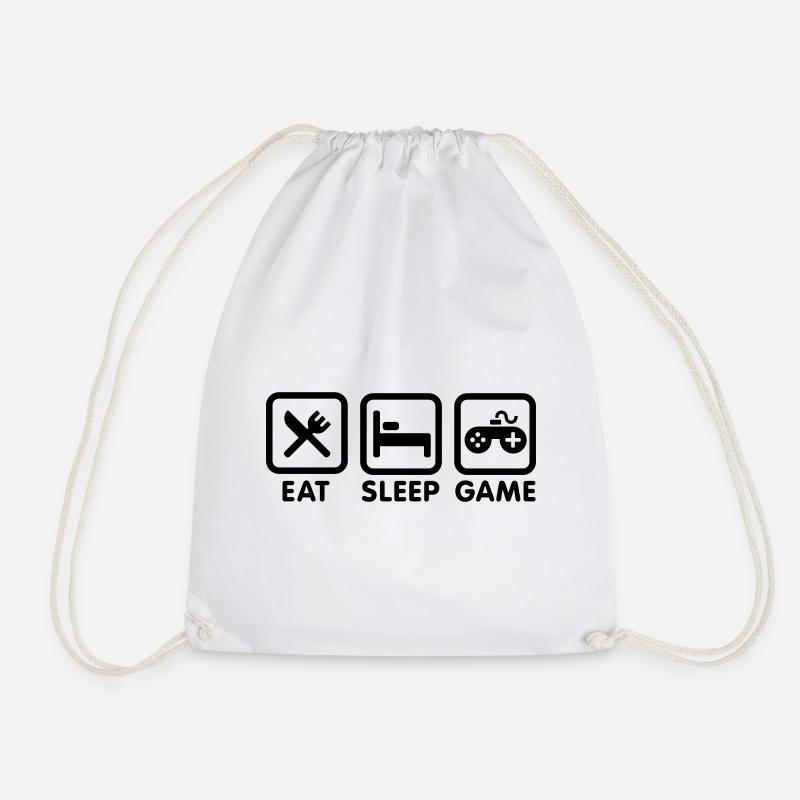 Eat sleep game - Turnbeutel - Weiß