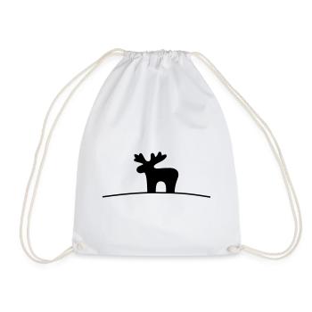 Elch Silhouette Geschenkidee Weihnachten - Turnbeutel - Weiß - Vorne