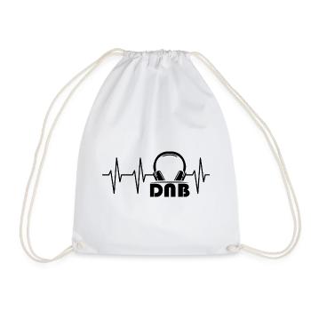 dnb heartbeat headphones drum n bass pulse logo - Drawstring Bag - white - Front