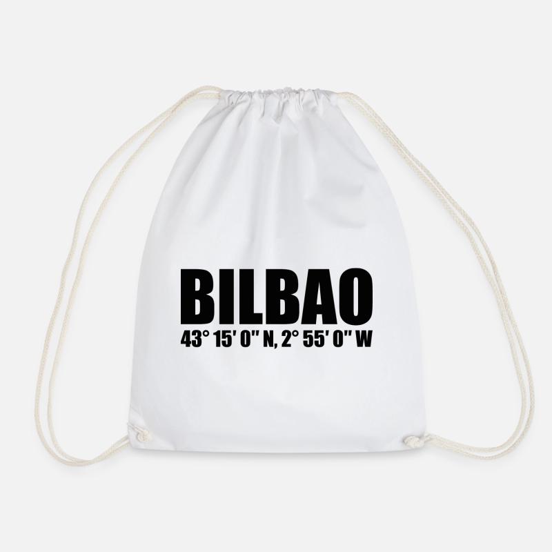 Bilbao coordinates - Drawstring Bag - white