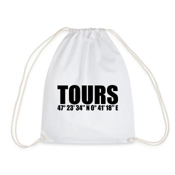 Tours Koordinaten - Turnbeutel - Weiß - Vorne