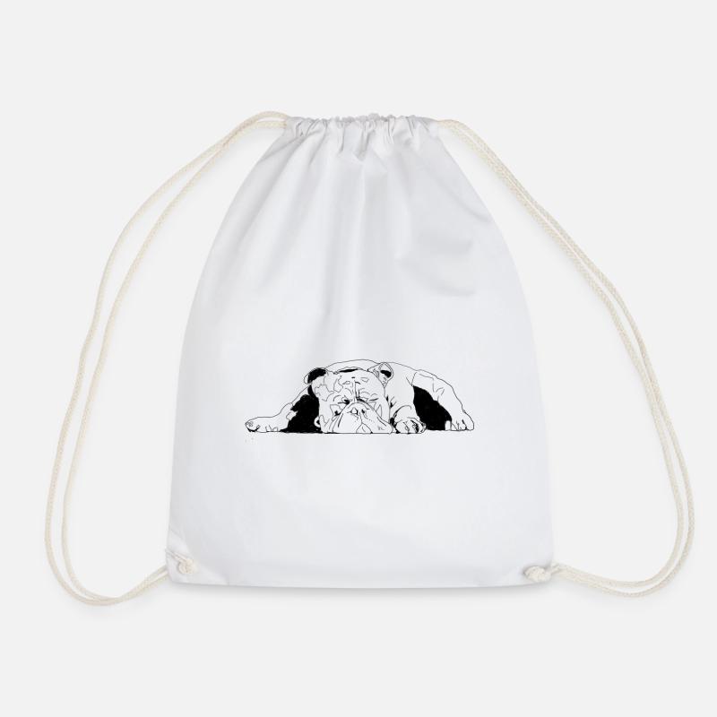 Bulldog - Drawstring Bag - white