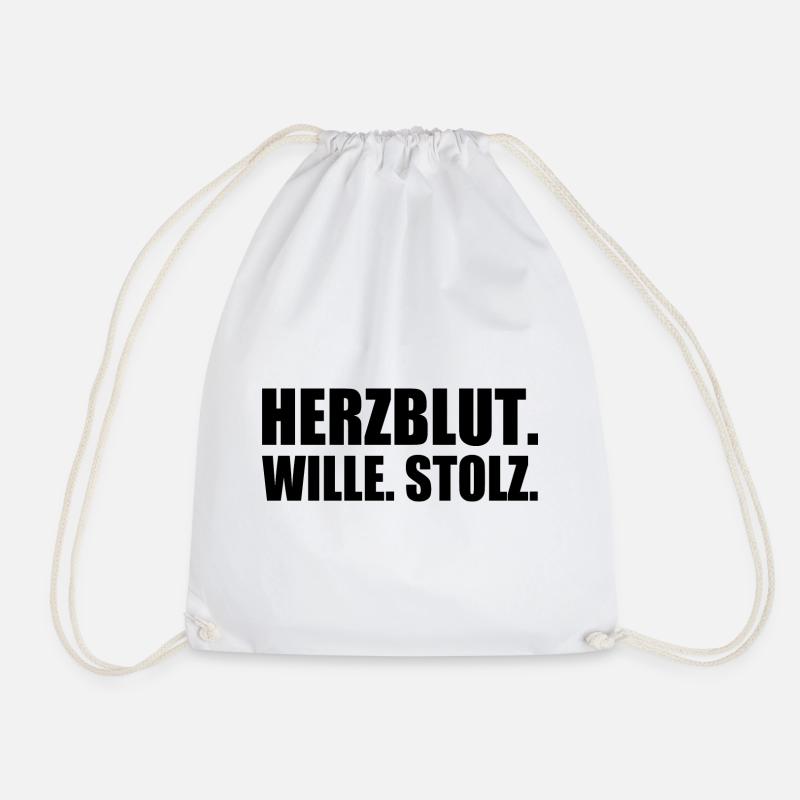 Herzblut wille stolz - Turnbeutel - Weiß