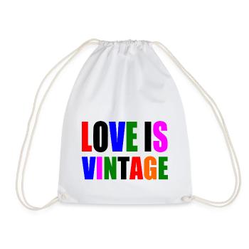 Love is vintage - Drawstring Bag - white - Front