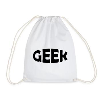 Geek - Drawstring Bag - white - Front