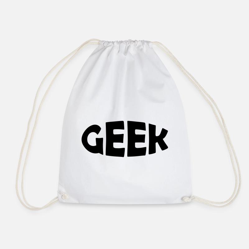 Geek - Drawstring Bag - white