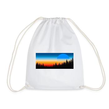 Forest sunset in colorful streaks - Drawstring Bag - white - Front