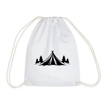 Camping Zelt Natur Symbol - Turnbeutel - Weiß - Vorne