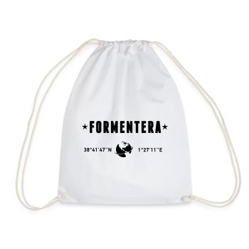 Formentera Spain Coordinates Planet Earth - Drawstring Bag - white - Front