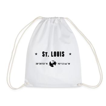 St Louis Missouri Coordinates Planet Earth - Drawstring Bag - white - Front