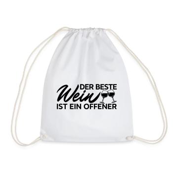 Der Beste Wein Offener Spruch Shirt - Turnbeutel - Weiß - Vorne