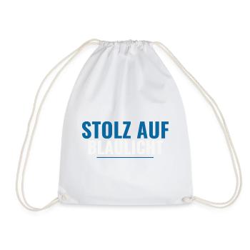 Stolz auf Blaulicht – Supporter Shirt Geschenkidee - Turnbeutel - Weiß - Vorne