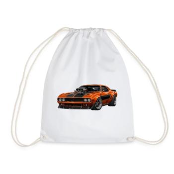 Orange Muscle Car mit Blower - Turnbeutel - Weiß - Vorne