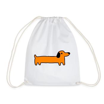 Dackel Hund Geschenk - Turnbeutel - Weiß - Vorne