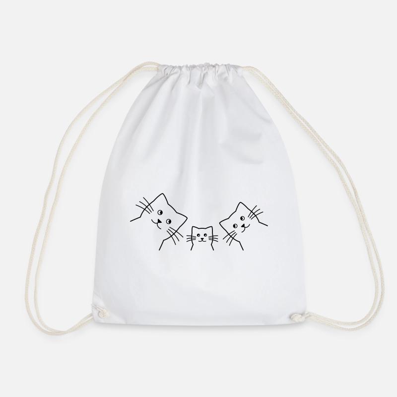 Kätzchen Katzen Familie Liebe Geschenkidee - Turnbeutel - Weiß