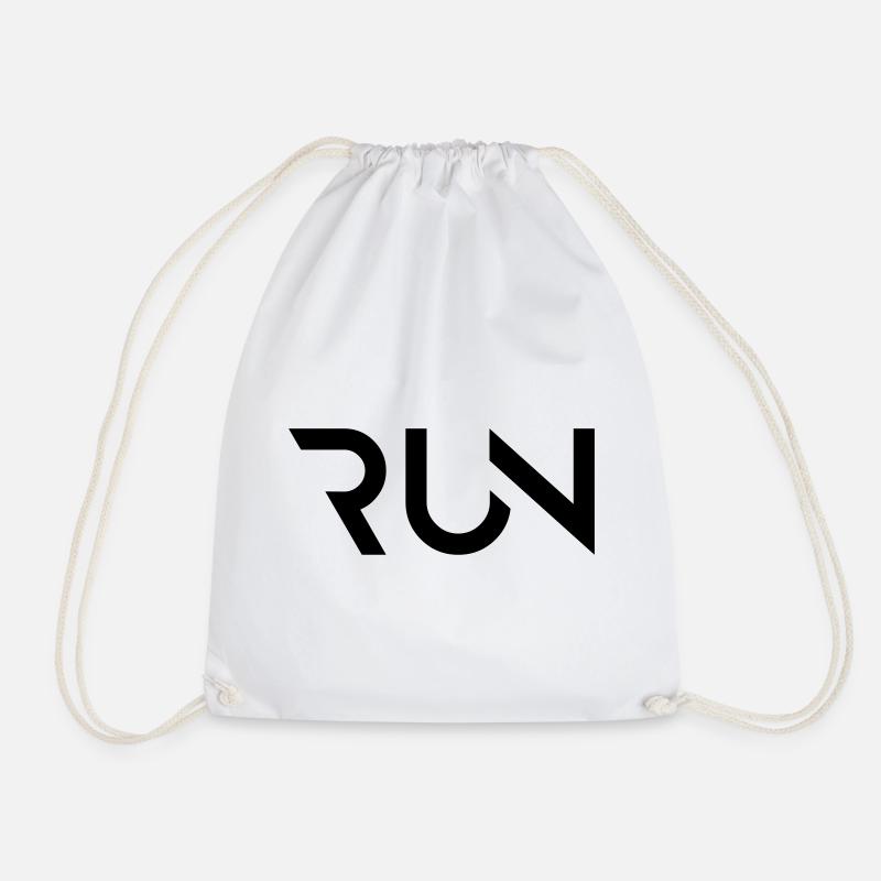 RUN - Drawstring Bag - white