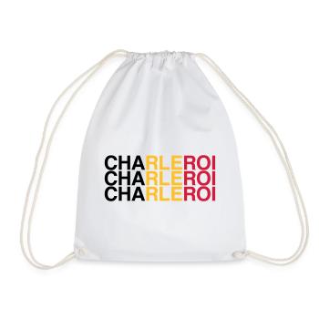 CHARLEROI Belgium Belgium Flag - Drawstring Bag - white - Front