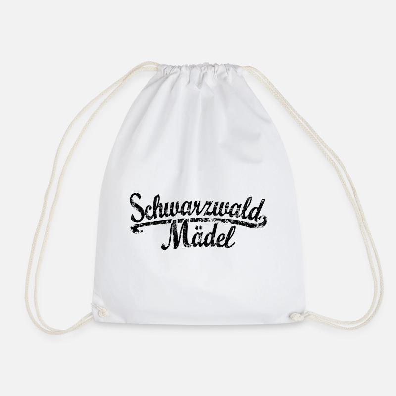 Schwarzwald Mädel Classic (Vintage/Schwarz) - Turnbeutel - Weiß