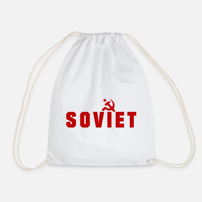 Soviet - Russia - Drawstring Bag - white