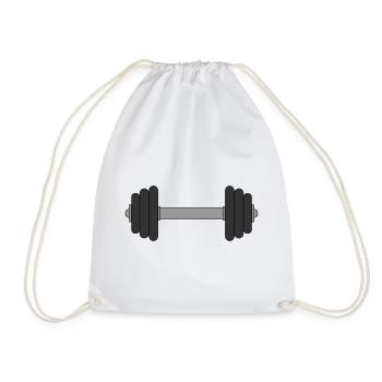 Dumbbell - Drawstring Bag - white - Front