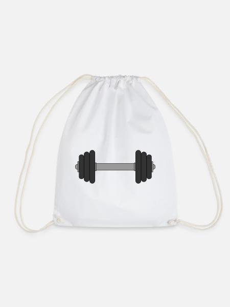 Dumbbell - Drawstring Bag - white