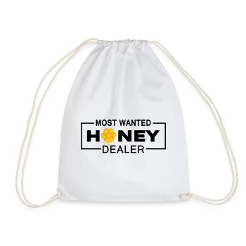 Hobby beekeeper loves honey "Honey-dealer" - Drawstring Bag - white - Front