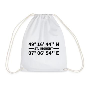 St. Ingbert coordinates - Drawstring Bag - white - Front