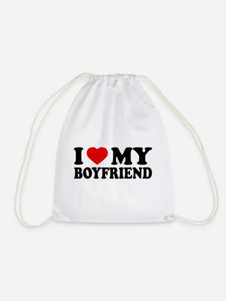 I love my boyfriend - Turnbeutel - Weiß